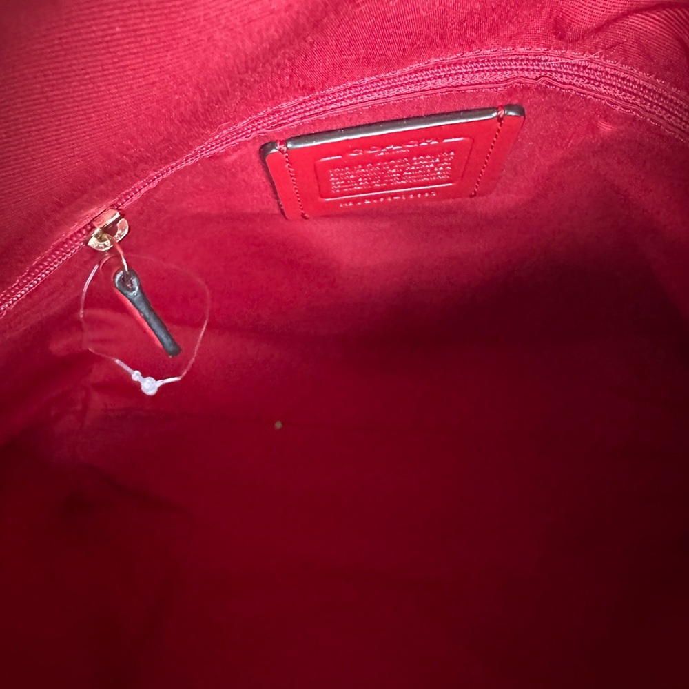 Coach Dempsey ,Red and Brown Signature crossbody and Shoulder Bag - Picture 7 of 8